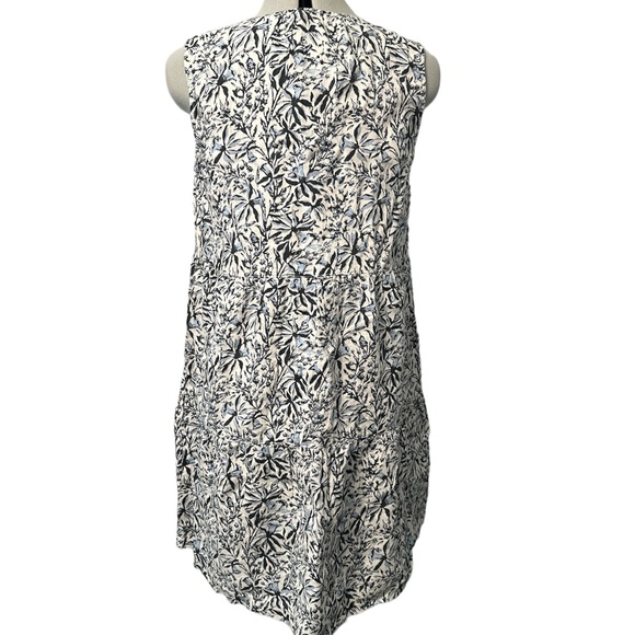 Lucky Brand 100% Linen Tiered Dress Womens S Bluebell Floral Sleeveless NEW - Picture 8 of 11